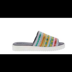 Lori Goldstein Collection Slip On Woven Sandal Multi - Medium
